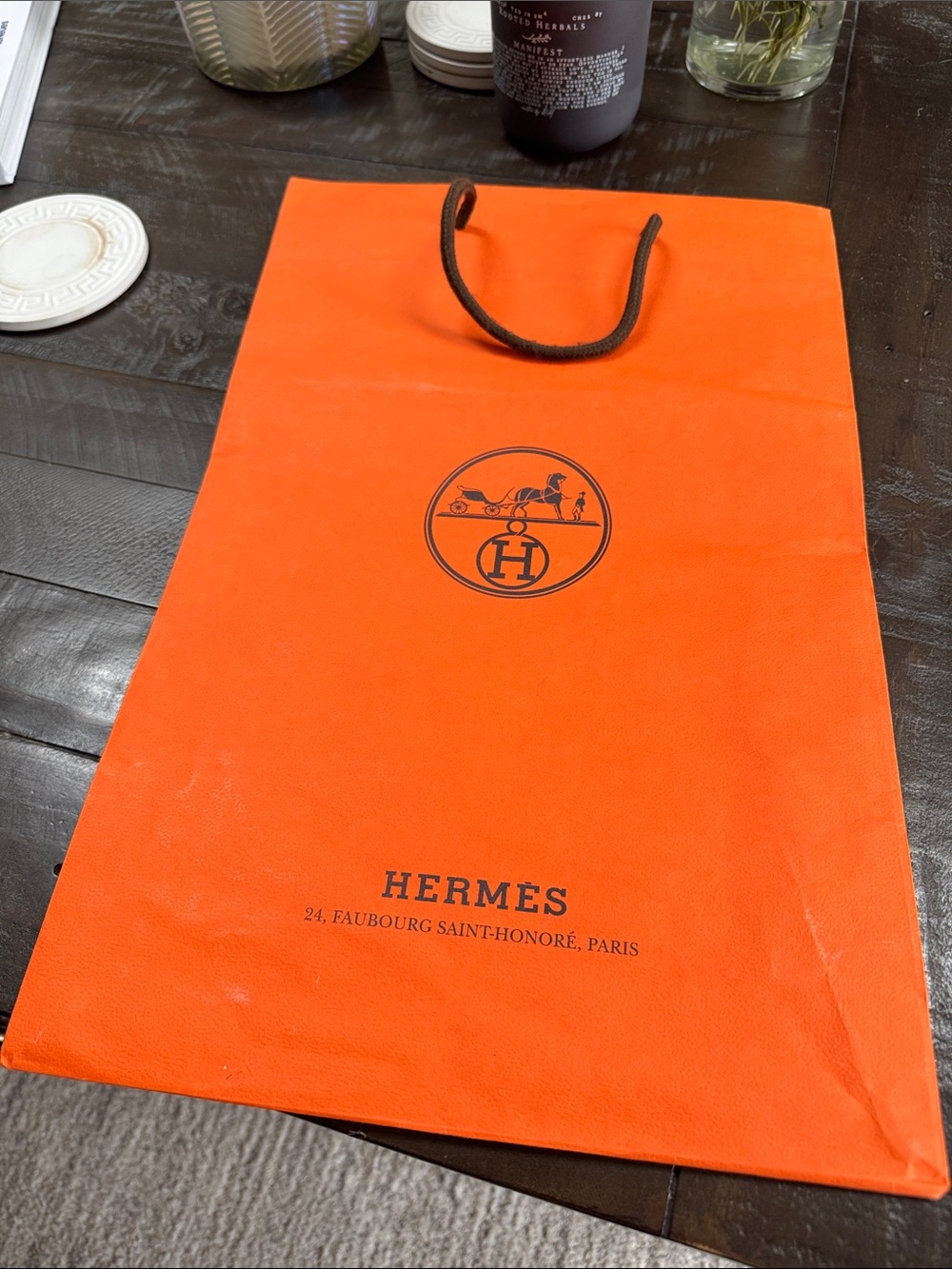 Orange Paper Shopping Bag - Iconic Branded Tote